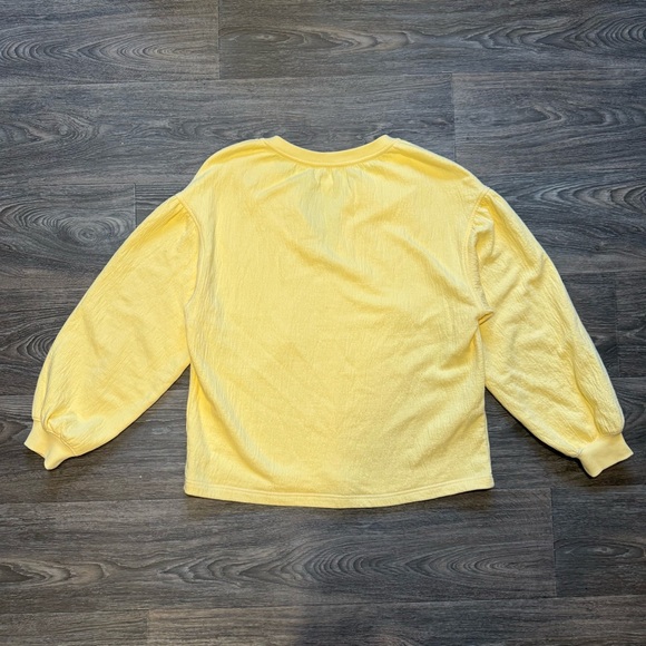 *NWOT* aerie yellow notes easy street beachy boho cotton oversized sweatshirt - Picture 2 of 4